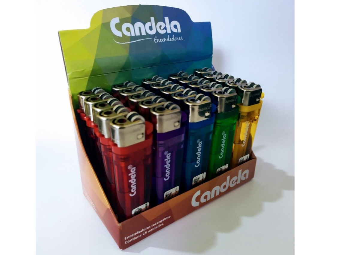 ENCENDEDOR CANDELA - TRANSPARENTE x25