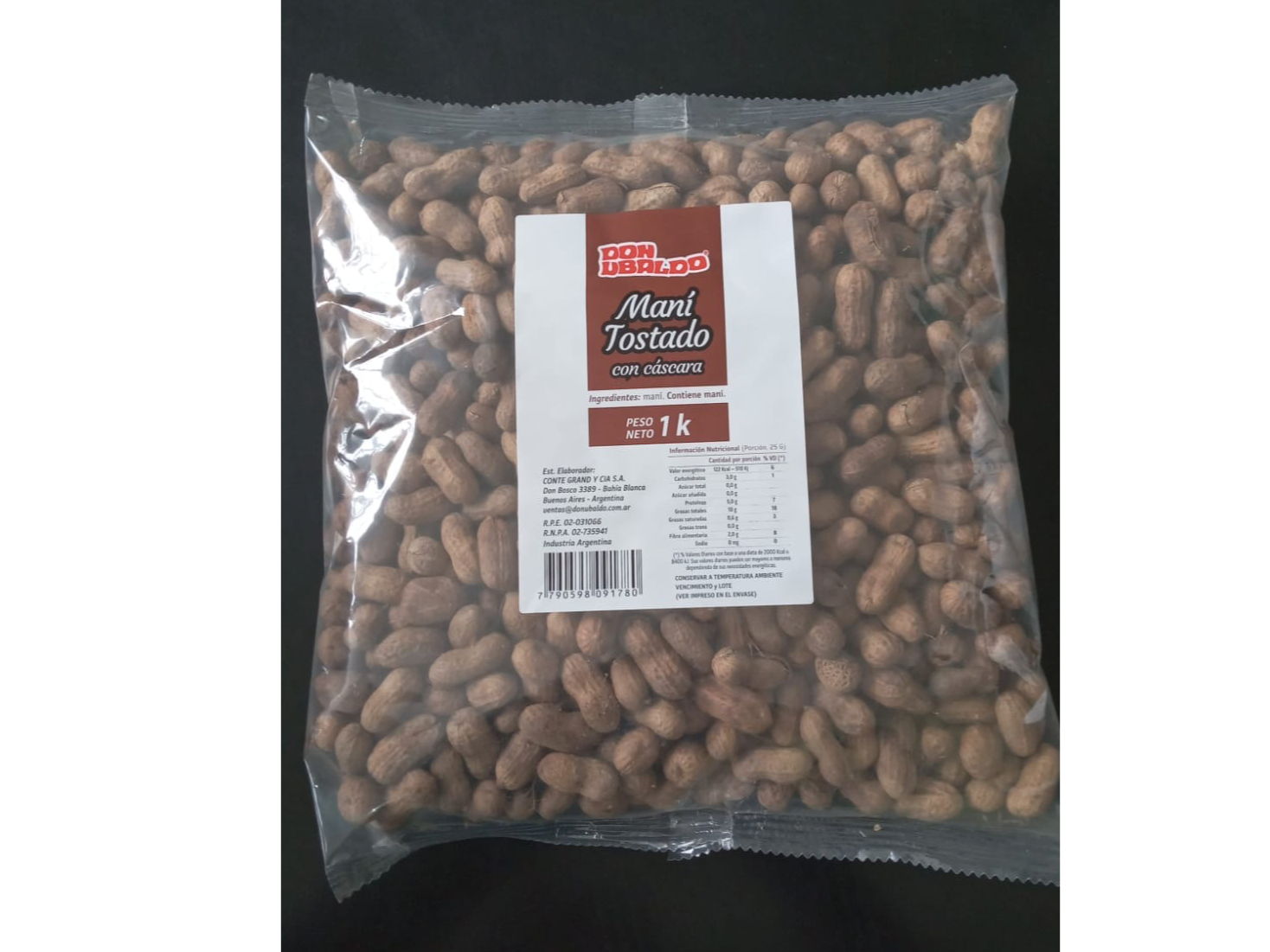 MANÍ CON CÁSCARA 1 KILO Don Obaldo