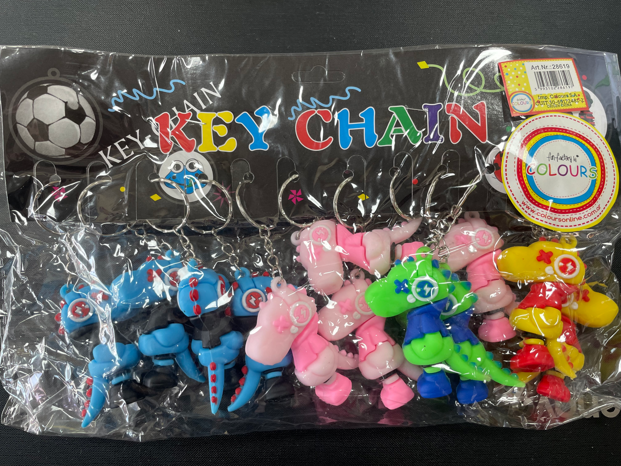 LLAVERO DINO GOMA Pack x 12