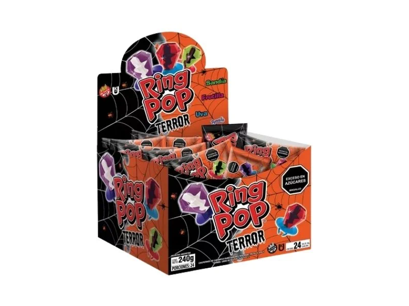 RING POP TERROR - DISPLAY 24 UNIDADES