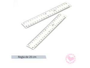 REGLA TRANSPARENTE 20CM X UNIDAD