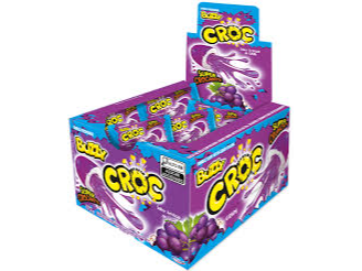 CHICLE BUZZY CROC RELLENO UVA - DISPLAY X40