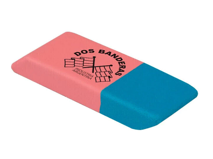 GOMA DE BORRAR DOS COLORES ECONOMICA - X UNIDAD