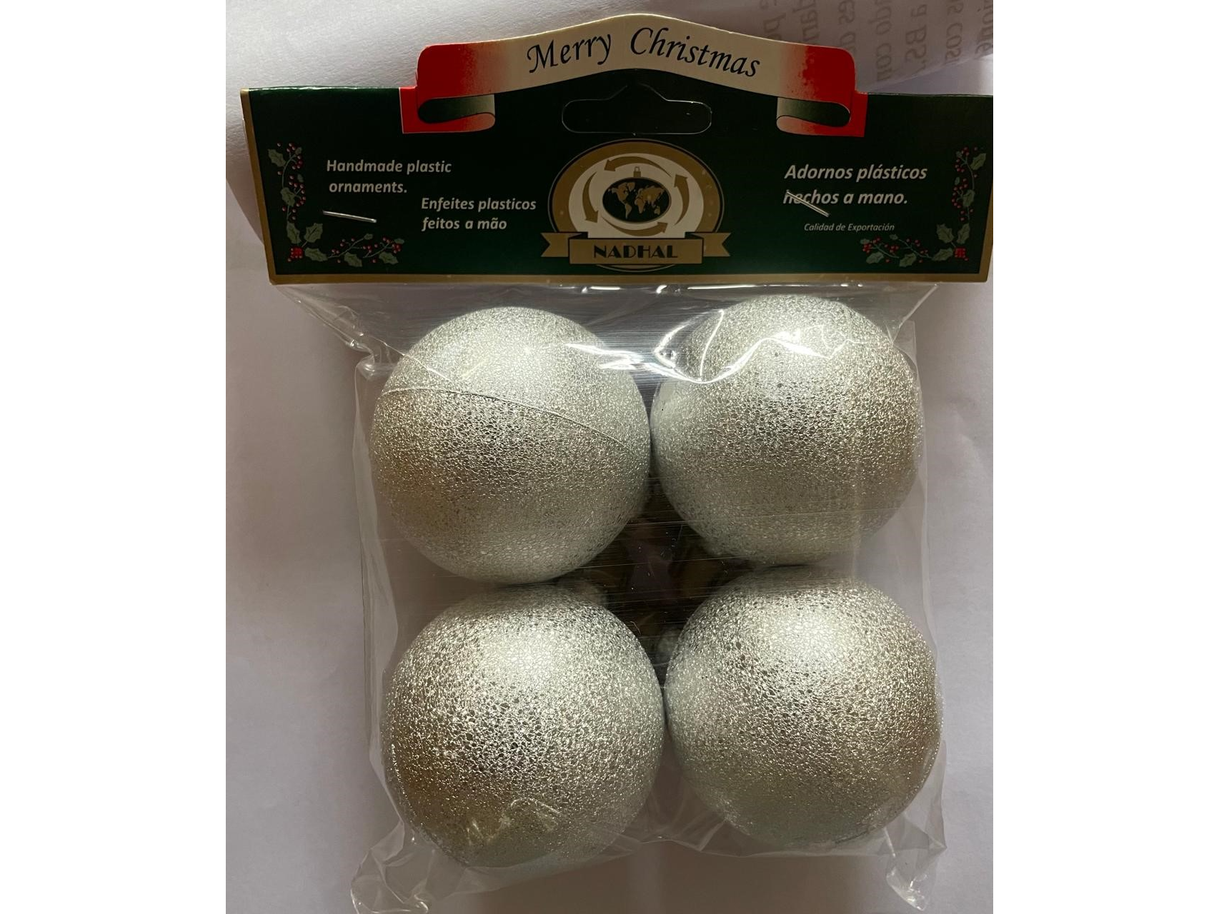 NAVIDAD GLOBO GLACE 50MM X4 - COD. 3150