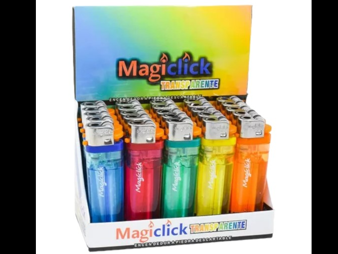 ENCENDEDOR MAGICLICK - TRANSPARENTE x25