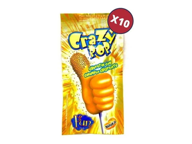 CRAZY POP NARANJA - TIRA X10