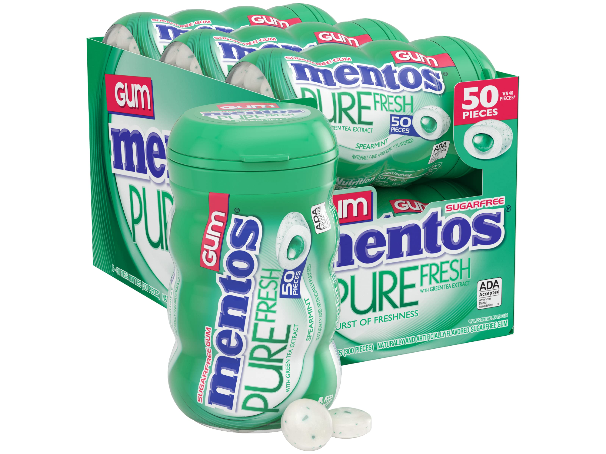 MENTOS GUM - CHICLES MENTA MINT PACK x 6