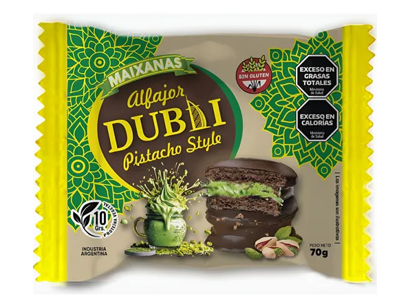 ALFAJO DUBAI PISTACHO - 70grs SIN TACC