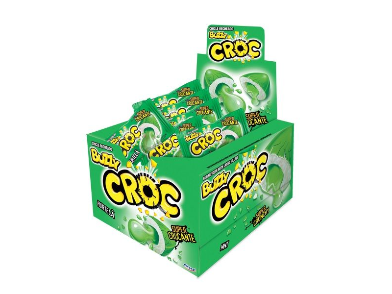 CHICLE BUZZY CROC RELLENO MENTA - DISPLAY X40