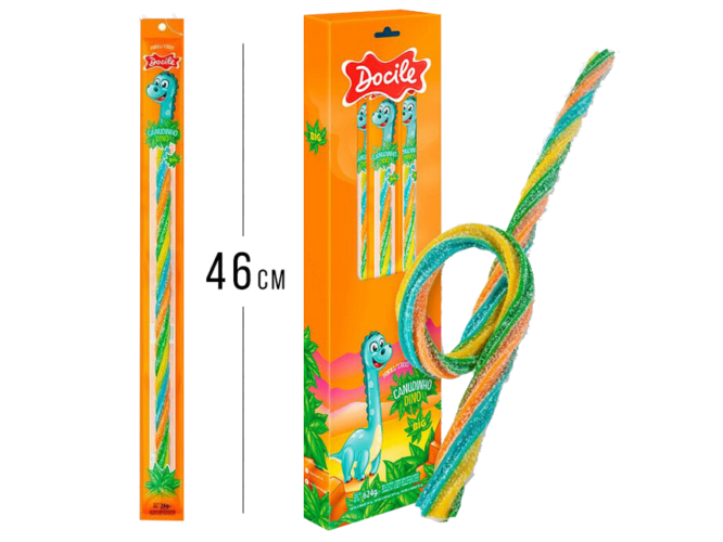 REGALIZ BIG DINO FRUTILLA - DISPLAY X 24 unidades