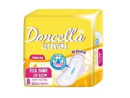 TOALLAS FEMENINAS ULTRA FINAS DONCELLA 8 UNIDADES