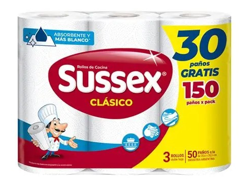 ROLLO COCINA SUSSEX CLASICO 3X50 PAÑOS