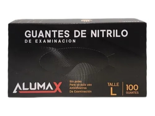 GUANTE DE NITRILO NEGRO ALUMAX CAJA X100