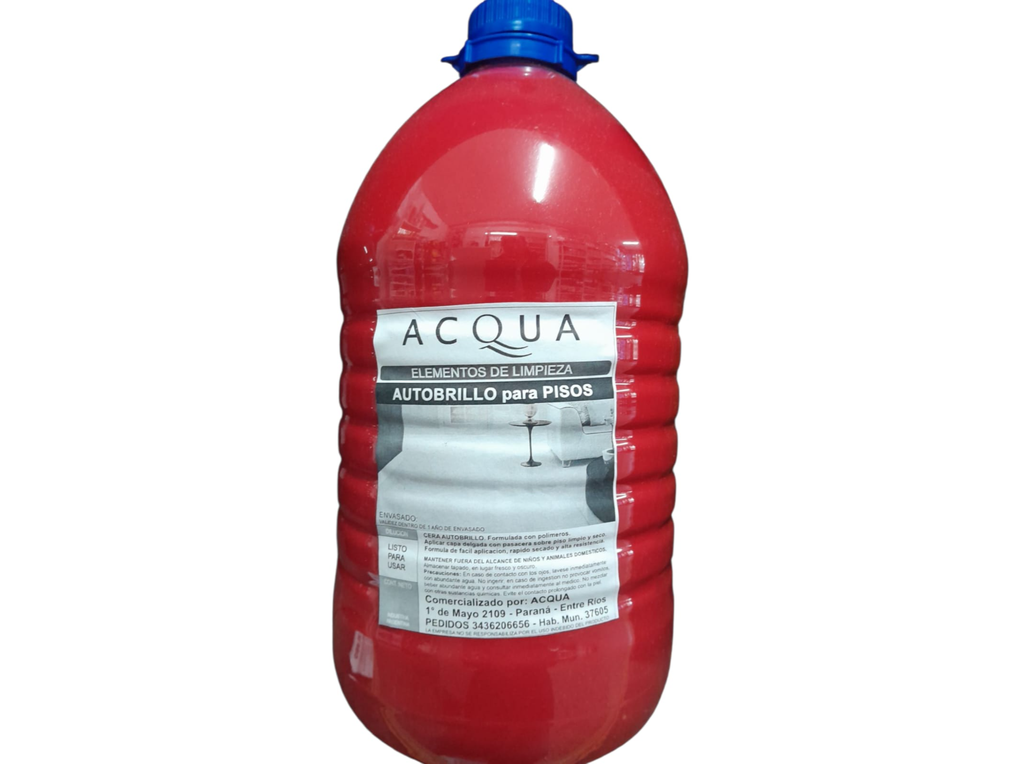 AUTOBRILLO ACRILICO ACQUA ROJO 5 LITROS