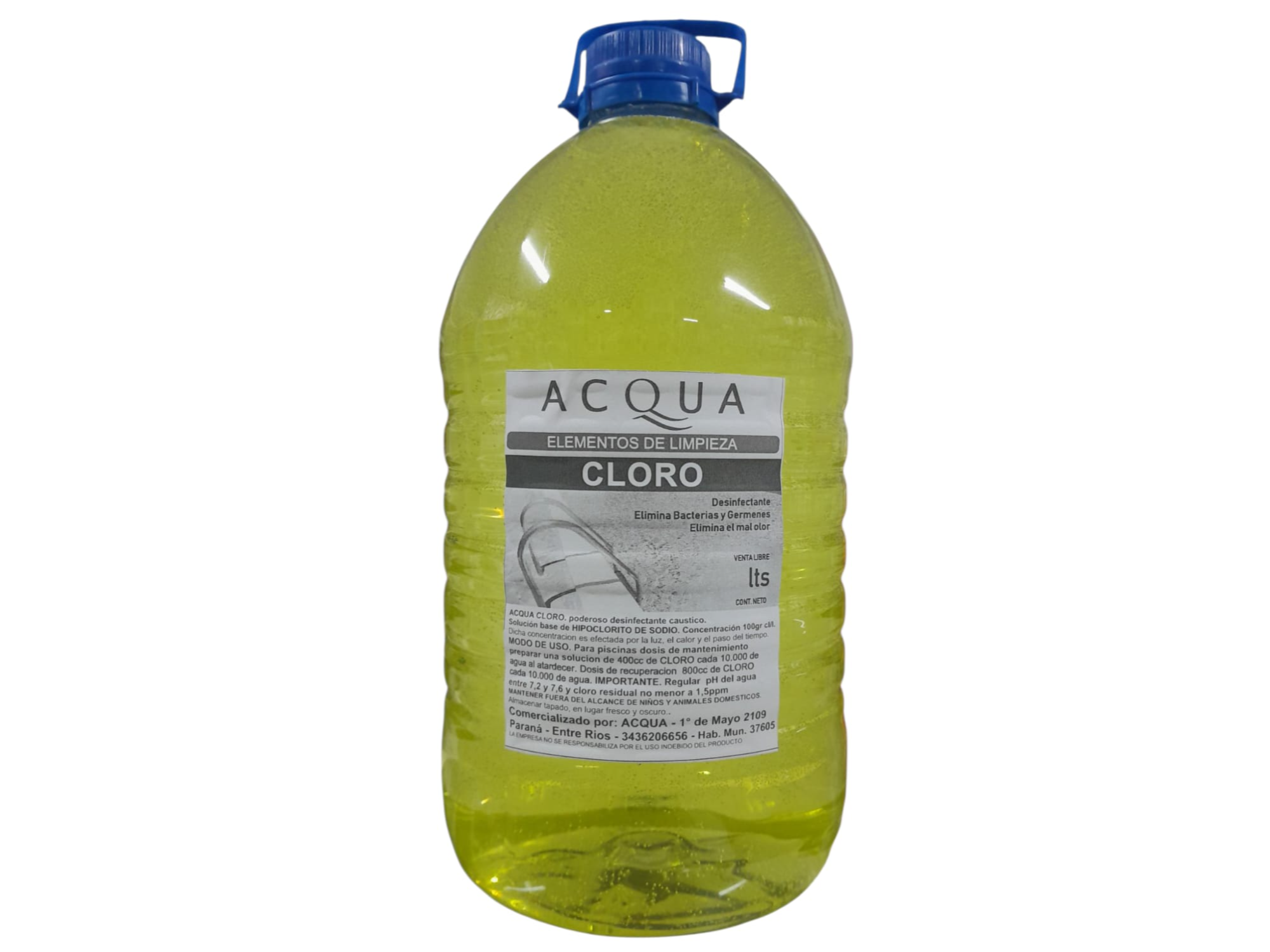CLORO LIQUIDO CONCENTRADO ACQUA 5 LITROS