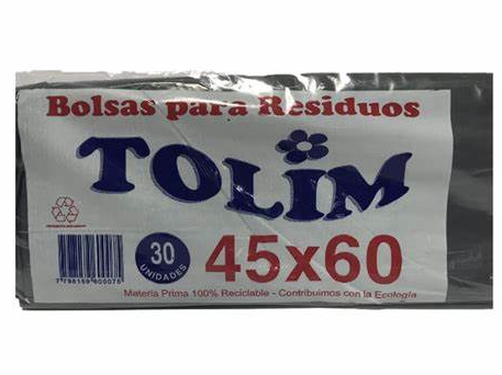 BOLSA 45X60 NEGRA DE 30U TOLIM