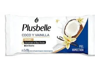 JABON DE TOCADOR PLUSBELLE 3X125GR COCO