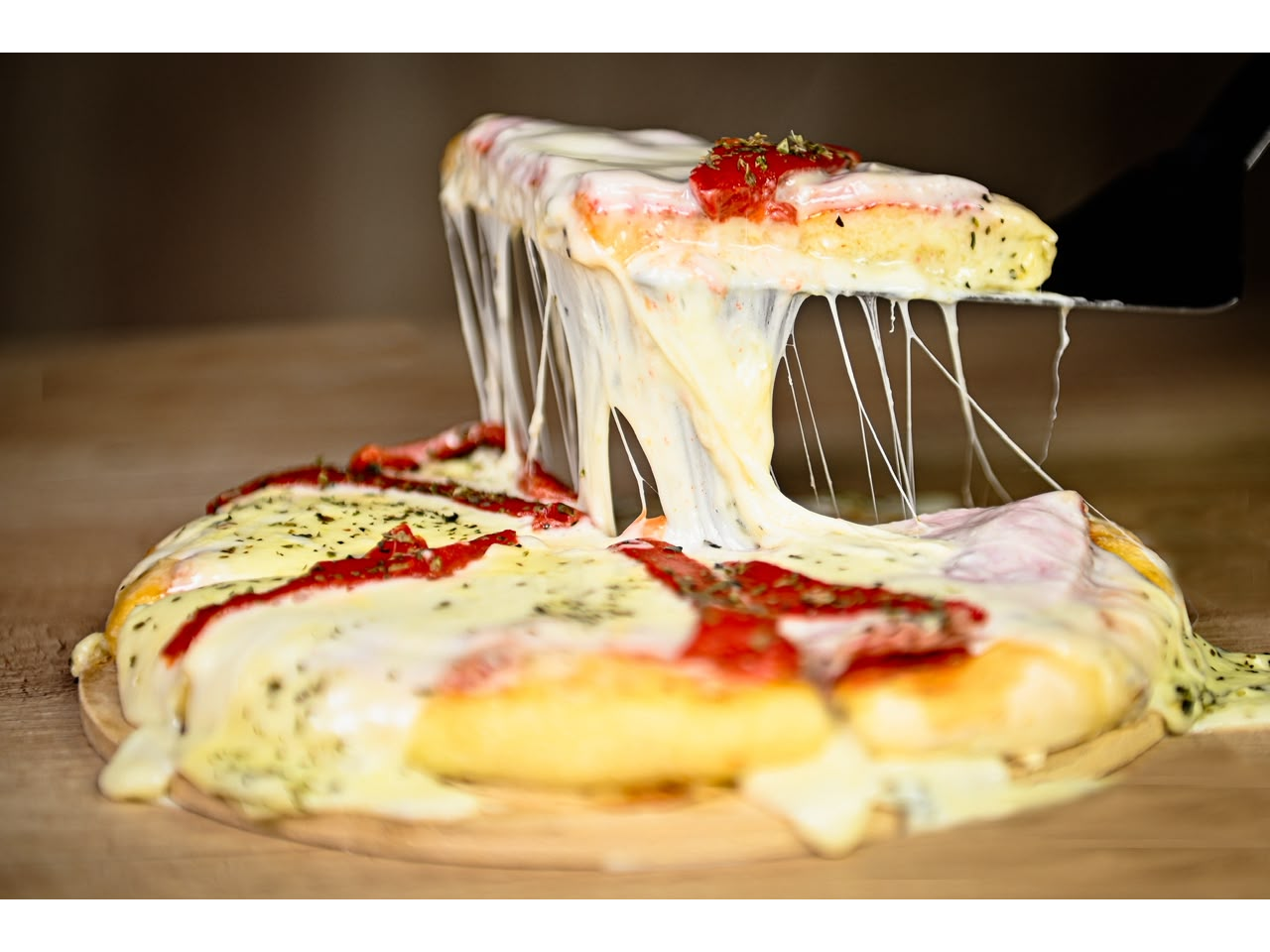 Pizza individual jamon y morron