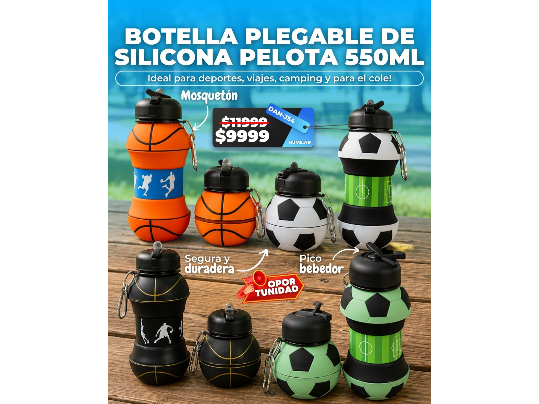 Botella silicona pelota