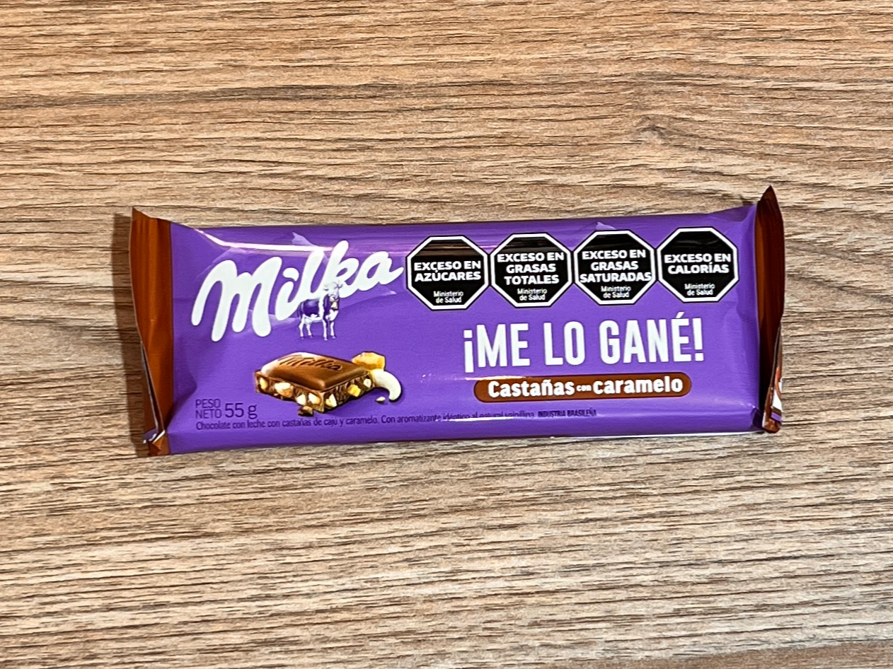 CHOCOLATE MILKA CASTAÑAS CON CARAMELO