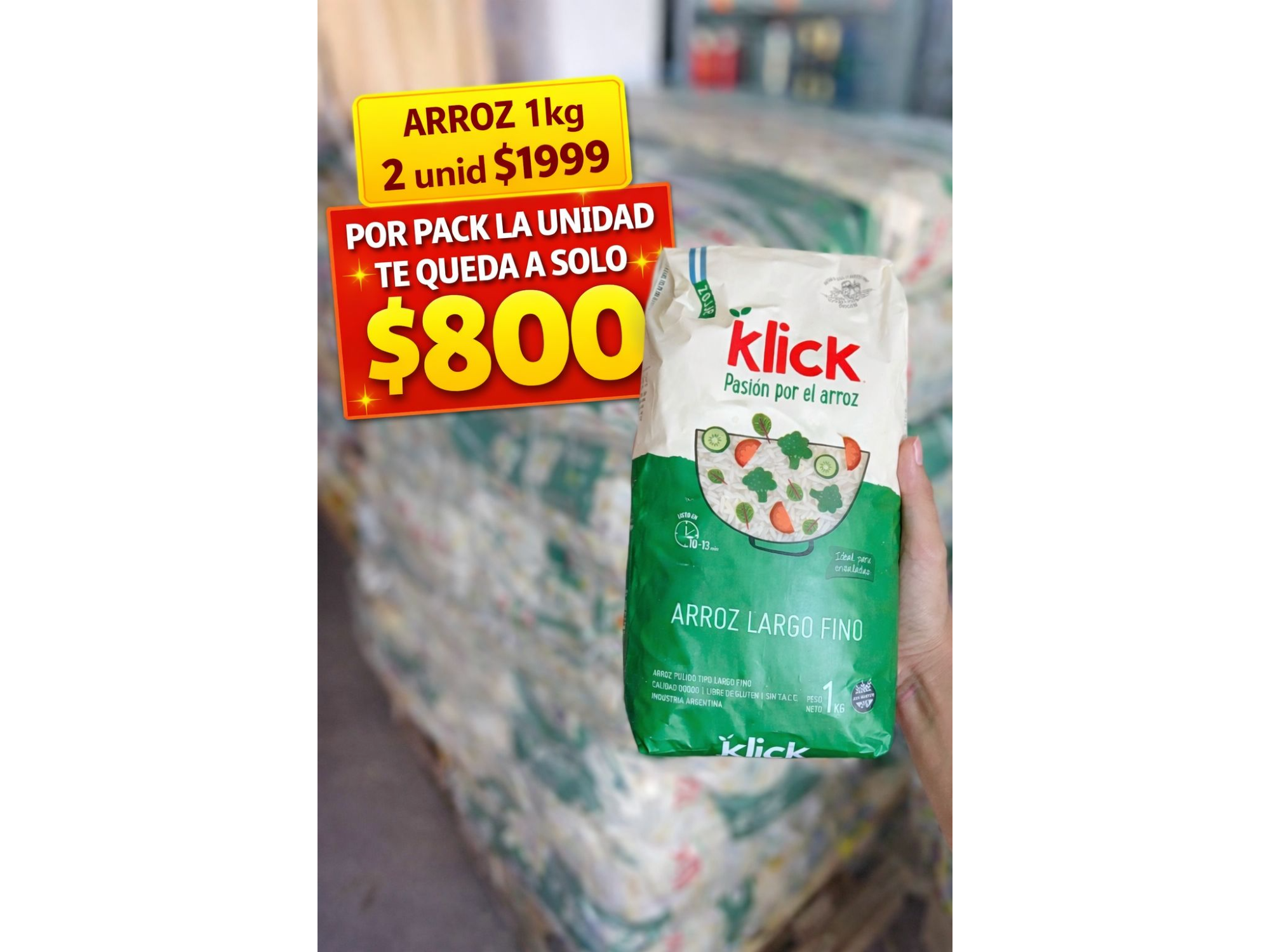 Arroz Klick 1kg (10unid)