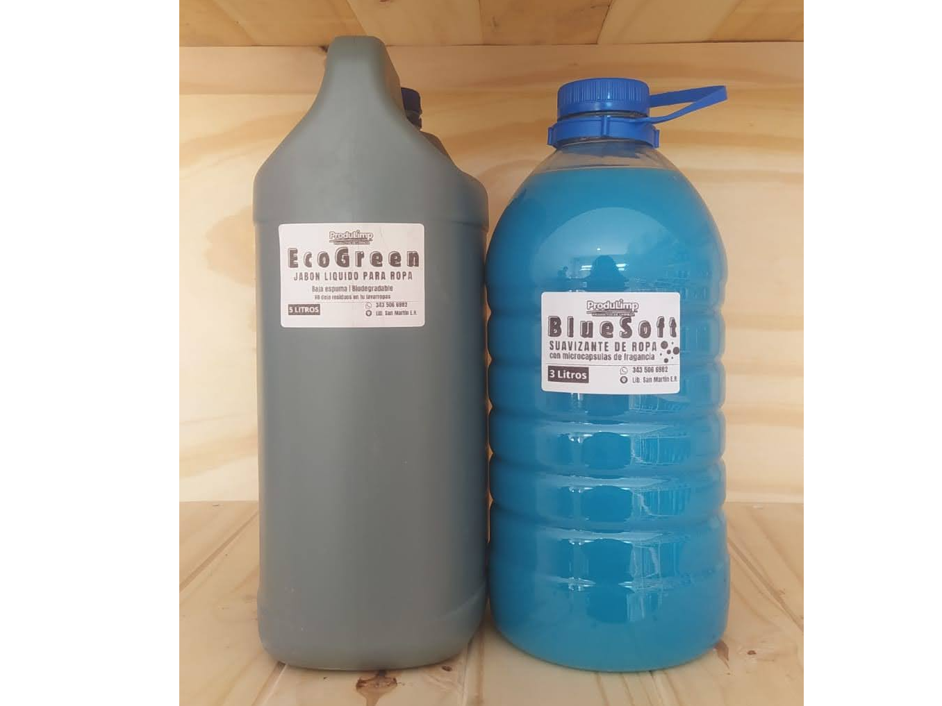 Jabón de ropa EcoGreen - 5L // Suavizante BlueSoft - 3L