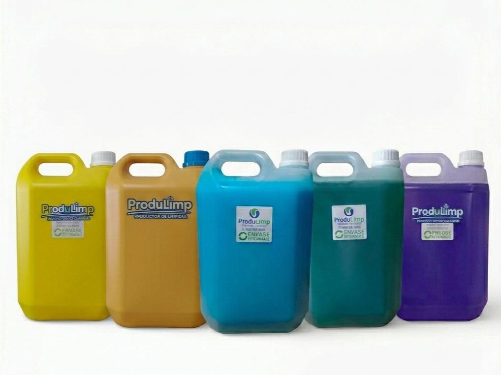 Jabon de ropa EcoGreen - 5L // Suavizante BlueSoft - 5L // Desodorante de pisos - 5L // Detergente MG Plus - 5L // Lavandina comun - 5L