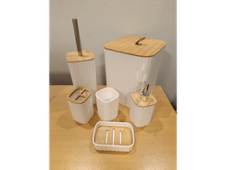 Set de Baño Premium 6 Piezas Tipo Bamboo