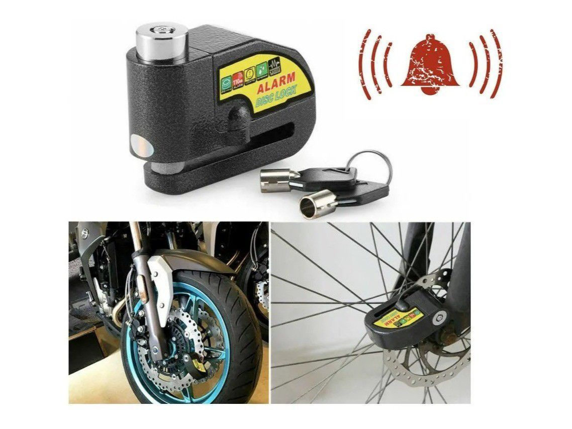 Traba Disco con Alarma para Moto