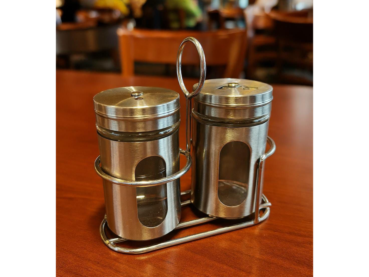 Set de Especiero Acero Inox + Vidrio