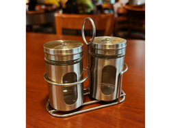 Set de Especiero Acero Inox + Vidrio