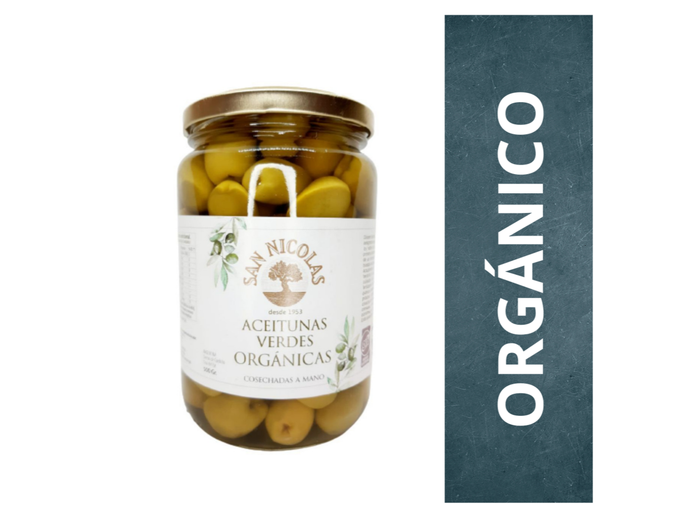 Aceitunas Verdes "San Nicolas" Org 6 unid x 250gr