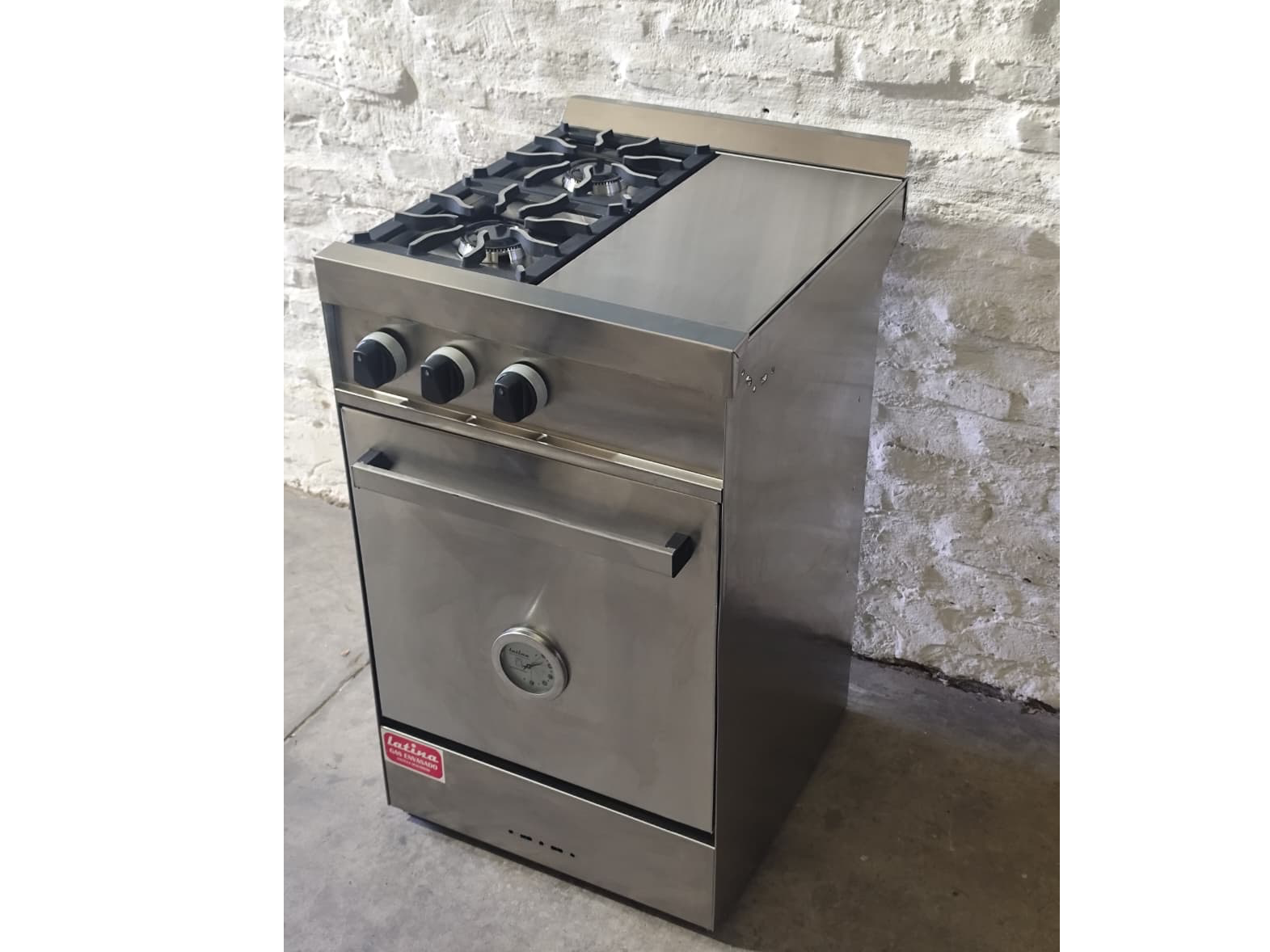 Cocina  2 hornallas y mesada 50cm acero inoxidable