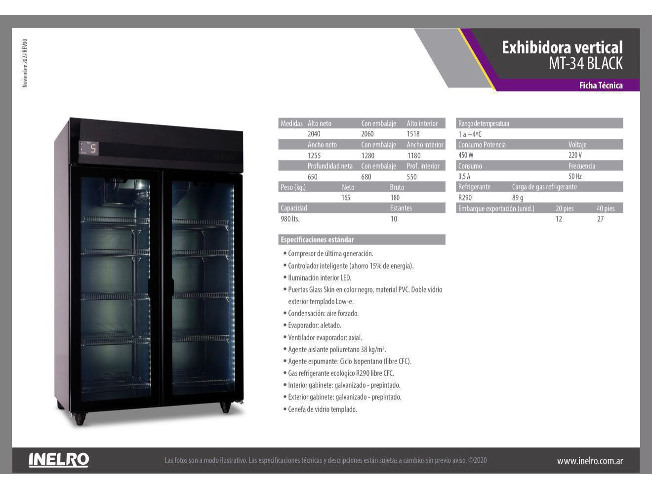 EXHIBIDORA INELRO 2 PUERTAS MT-34 ECO BLACK🖤*