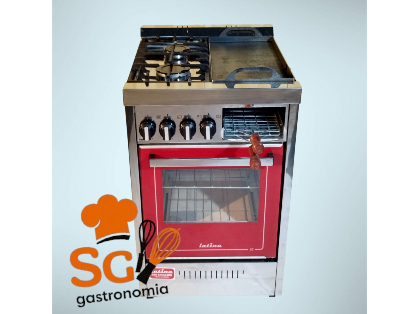 2 hornallas , plancha y carlitero Roja