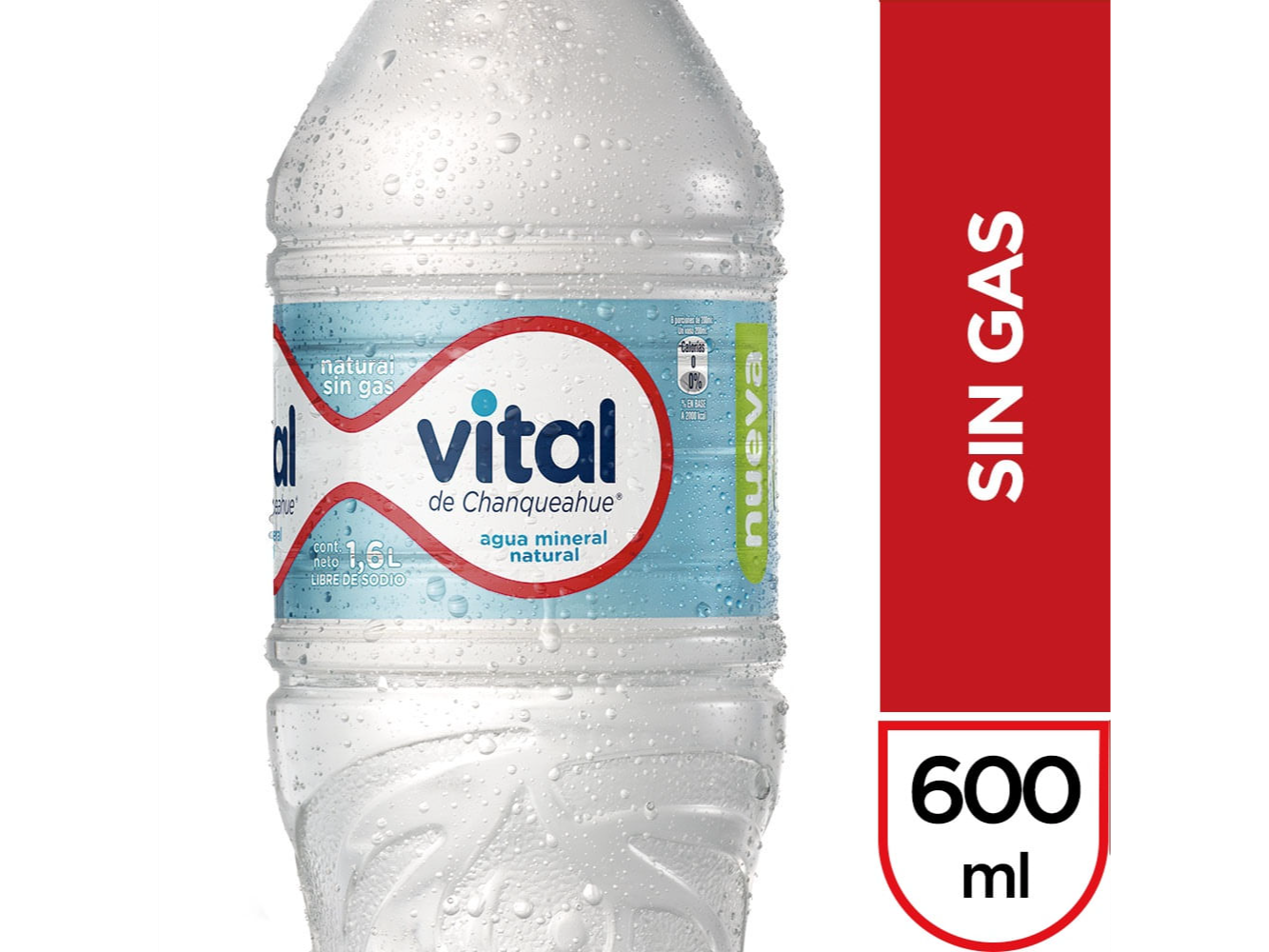 Agua mineral sin gas