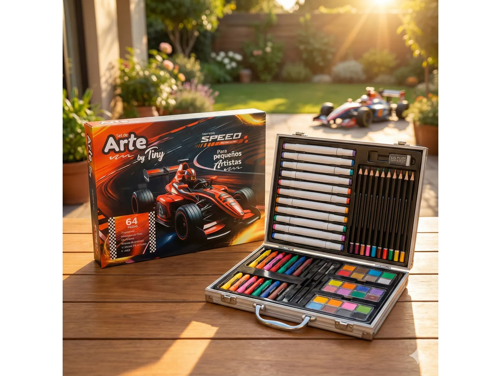 MALENTIN VALIJA SET DE ARTE FORMULA 1- 64 PIEZAS- BY TINY