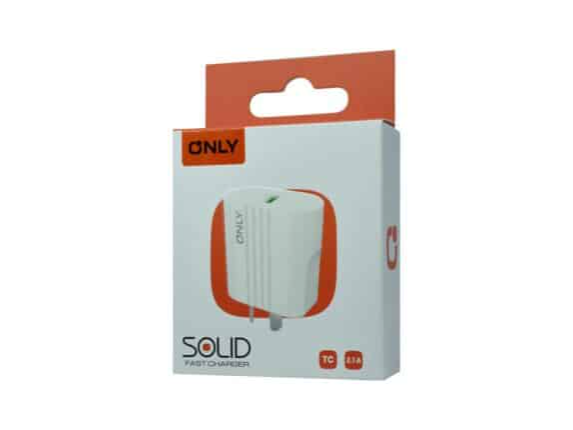 CARGADOR 220V ONLY MOD 03 – 2,1 A – 1 USB + CABLE TIPO C – BLANCO