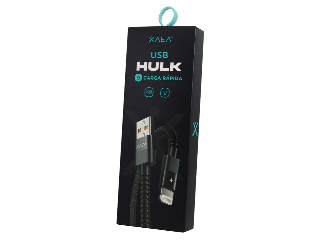 CABLE USB  HULK LIGHTNING – XAEA – NEGRO