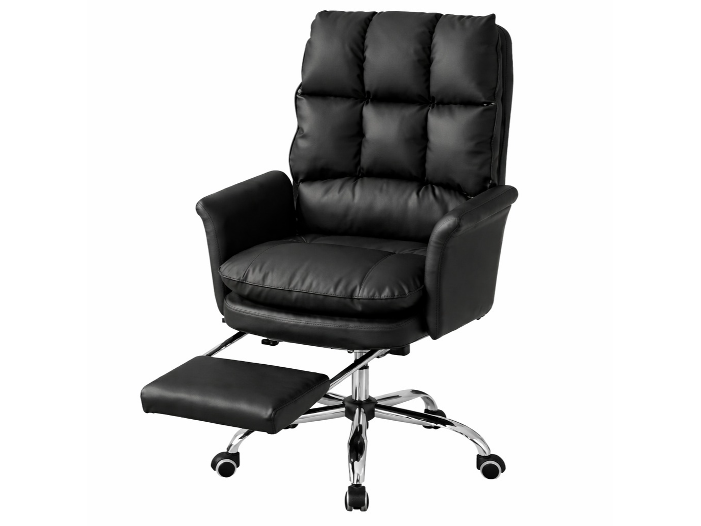SILLA DE OFICINA CON APOYA PIES NEGRA