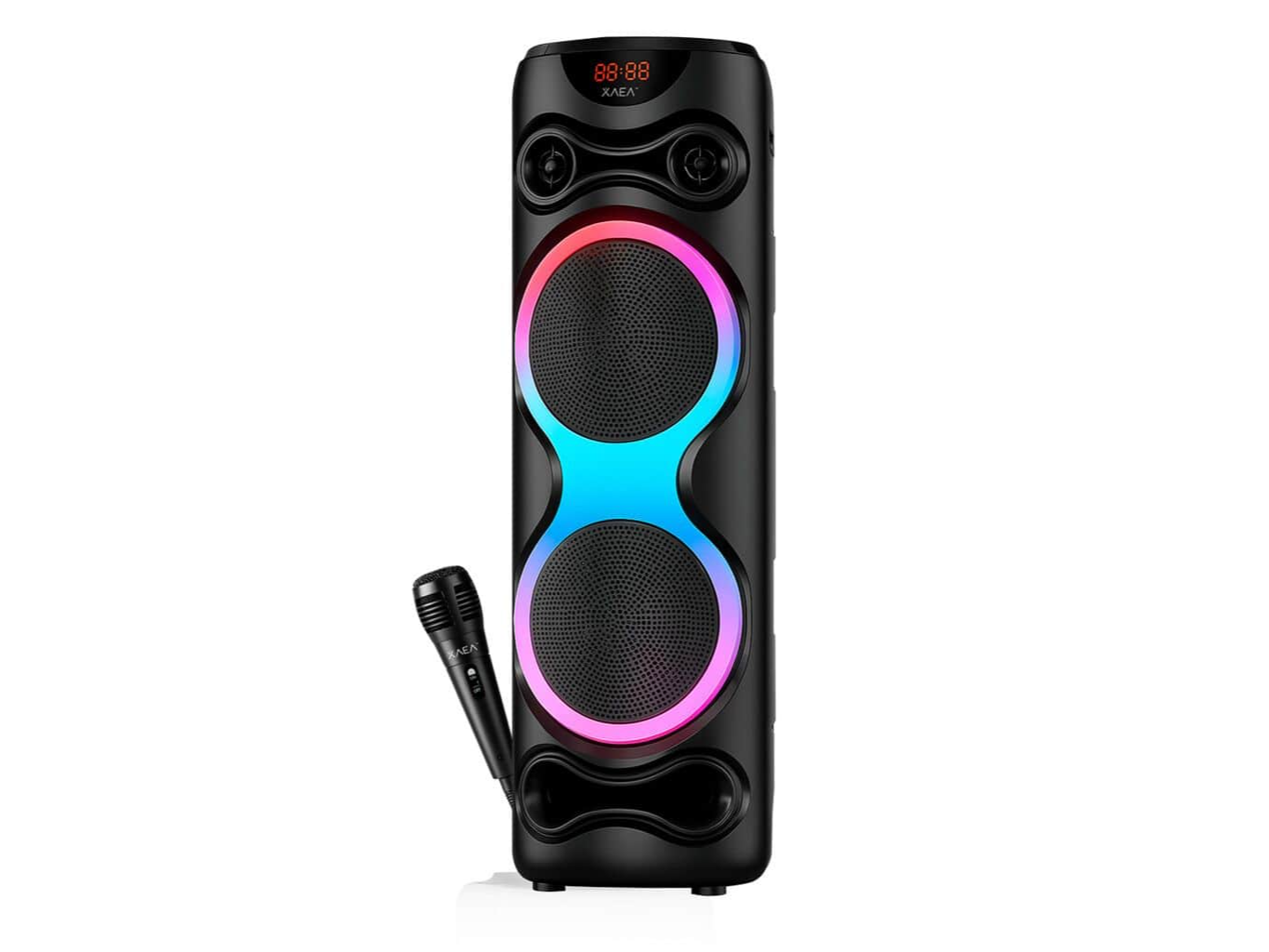 PARLANTE TORRE 10" X2 - XAEA - 20W - MICROFONO INALAMBRICO