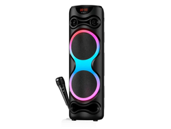 PARLANTE TORRE 10" X2 - XAEA - 20W - MICROFONO INALAMBRICO