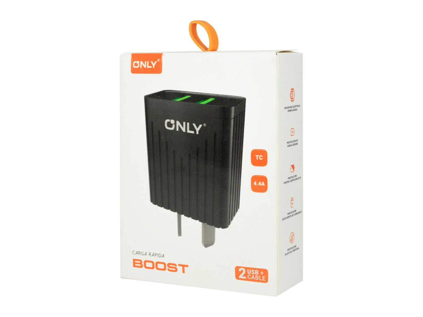 CARGADOR 220V MODO-008 BOOST – 4,4A – 2 USB + CABLE TIPO C