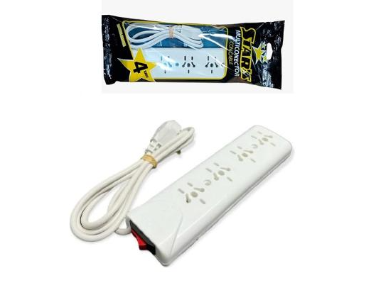 ZAPATILLA/PROLONGADOR 4 TOMAS STARS ALARGUE CON TECLA – CABLE 1.2 Mts