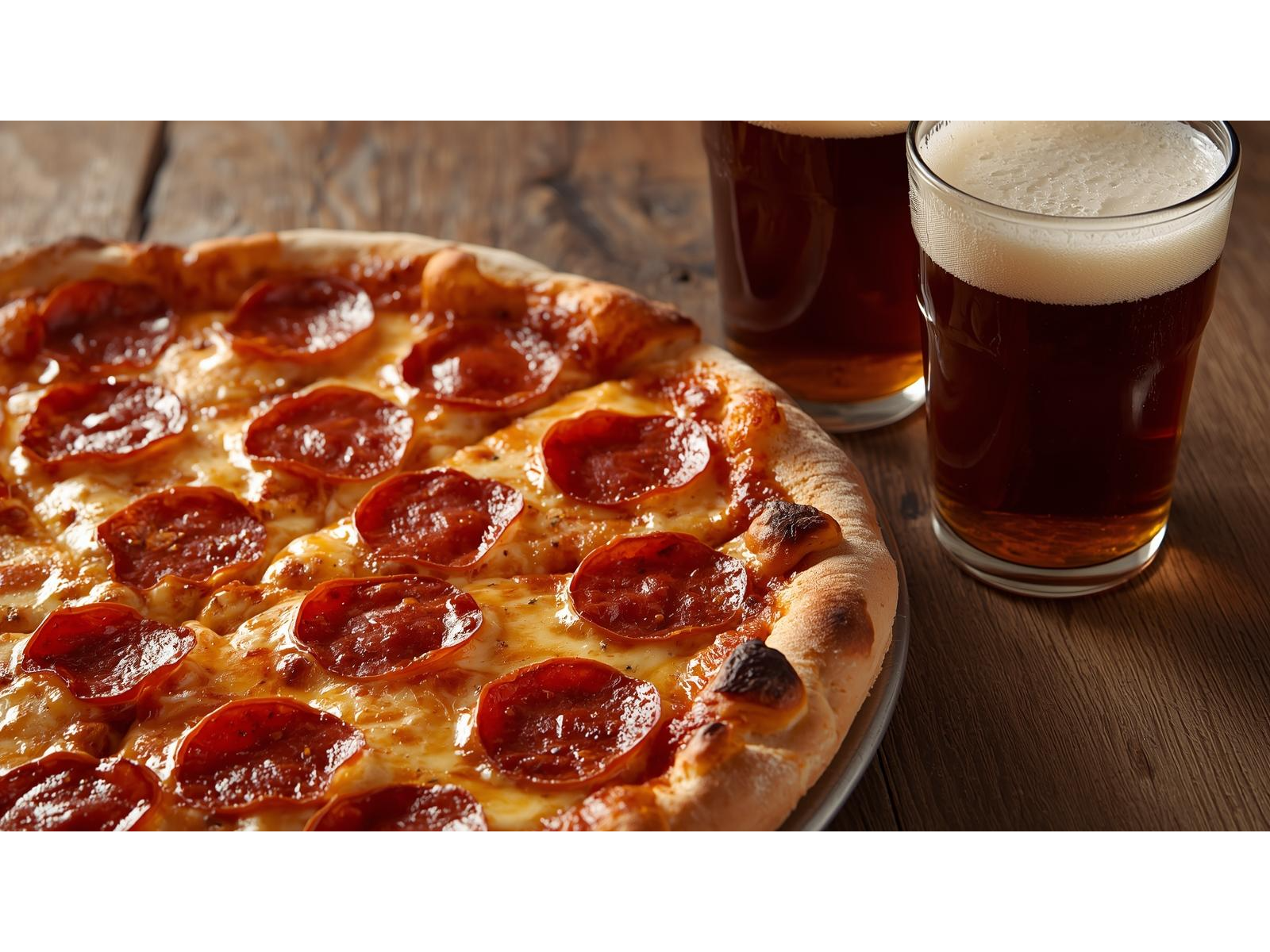 Pepperoni + Dos cervezas Negras