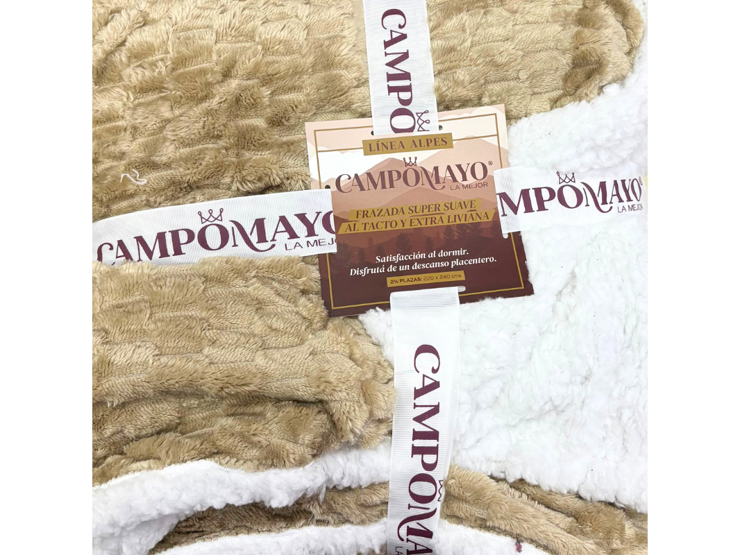 Frazada con corderito"Campomayo" 2 1/2 plaza