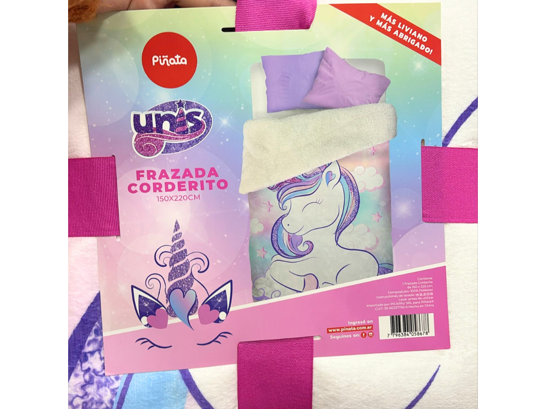 Frazada Piñata con Corderito "Unicornio"