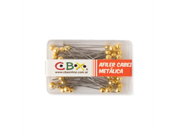 Alfiler cabeza dorada x 50un