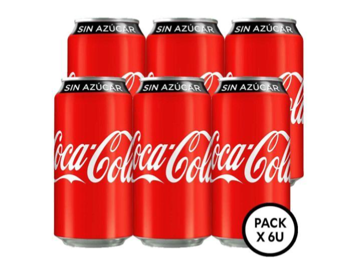 Coca Cola sin azucar PackX6 Latas 310cc