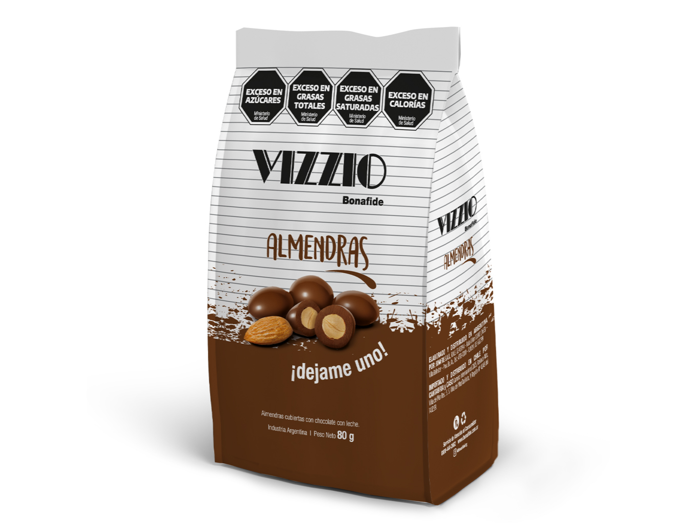 Vizzio Almendras con chocolate 80gr.